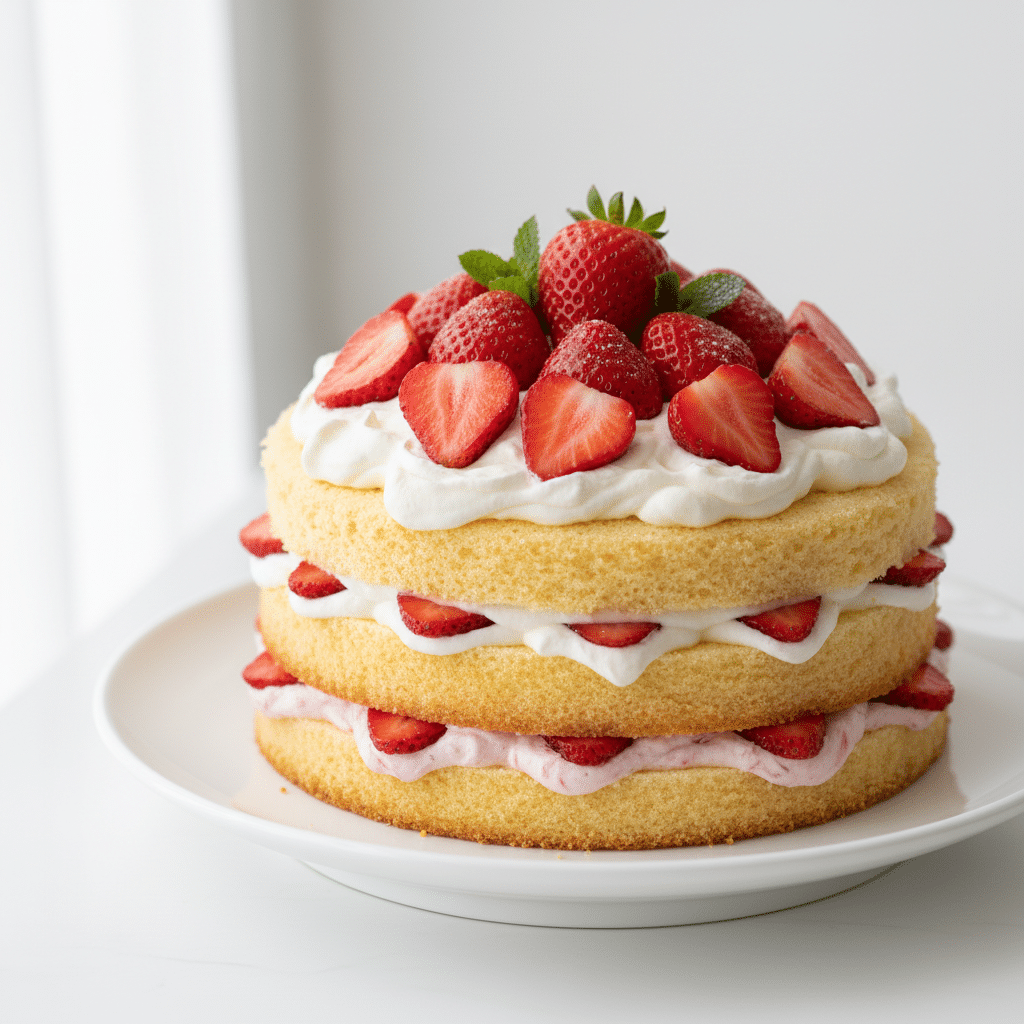 Homemade Classic Strawberry Cake Recipe